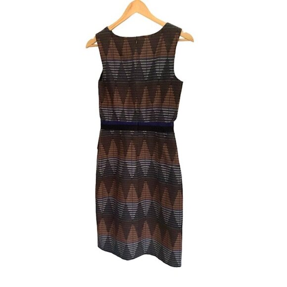 David Meister Diamond Print Sleeveless Dress 6 - Picture 3 of 5